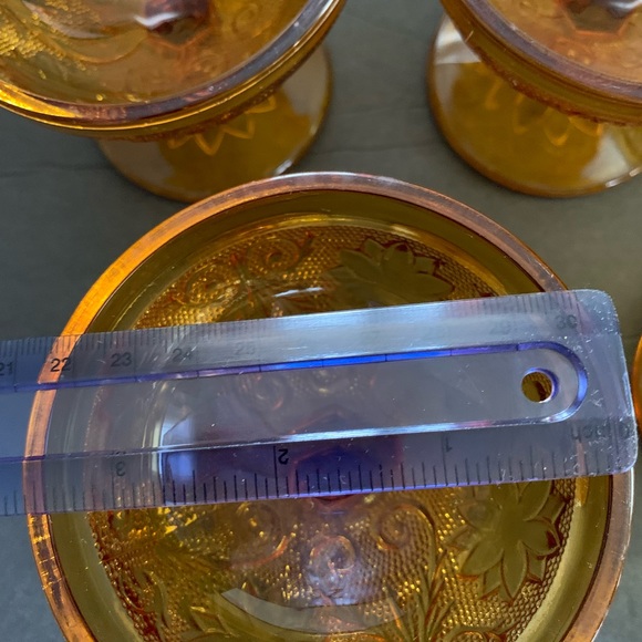 Set of 7 Vintage Tiara Sandwich Amber Collection Dessert Dishes - Picture 9 of 10